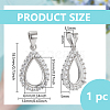 1Pc 925 Sterling Silver Micro Pave Clear Cubic Zirconia Pendant Cabochon Settings STER-BC0003-58-2