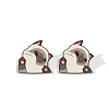 Acrylic Cat Shape Stud Earrings for Women PW-WGFA095-01-1