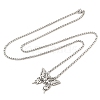 201 Stainless Steel Laser Cut Butterfly Pendant Box Chain Necklaces for Women NJEW-Q004-03P-4