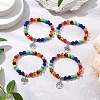 Chakra Theme Natural & Synthetic Mixed Gemstone Beaded Stretch Bracelets BJEW-JB11281-1