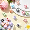 30Pcs UV Plating Acrylic Printed Beads MACR-CJ0002-10-5