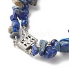 Natural Lapis Lazuli(Dyed) Chip Beads Multi-strand Bracelet BJEW-JB07052-02-5