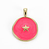 Brass Enamel Pendants KK-Q283-057L-NR-1