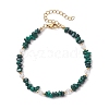 Natural Malachite Chip Beaded Bracelets for Women X-BJEW-JB11742-10-2