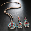 Bohemian Style Alloy with Resin Pendant Necklaces & Hoop Earrings Sets for Women FS-WGF0D9F-01-1