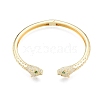 Green Cubic Zirconia Leopard Open Cuff Bangles BJEW-G651-02G-1