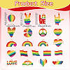 42Pcs Rainbow Flag Charm Pendant Enamel Flag Heart Love Balloon Charm Alloy Enamel Pendant for Jewelry Necklace Earring Making Crafts JX596A-3