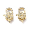 Brass Micro Pave Clear Cubic Zirconia Lobster Claw Clasps ZIRC-Q024-18G-1