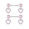 304 Stainless Steel Rhinestone Nipple Rings WG0E32C-04-1