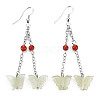 Butterfly Natural New Jade Dangle Earrings for Girl Women EJEW-S212-002-2