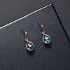 Teardrop Alloy Glass Pendant Necklaces & Stud Dangle Earrings Sets for Women WGD12E0-02-3