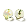 UV Plating Transparent Rainbow Iridescent Acrylic Beads TACR-A005-01G-2