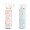 BENECREAT 2 Rolls 2 Colors Sakura Printed Chinlon Tulle Rolls DIY-BC0002-79-3