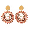 304 Stainless Steel with Glass Seed Beads Stud Earrings EJEW-MZ00761-02-3