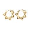 Ion Plating(IP) 304 Stainless Steel Flower Hoop Earrings for Women EJEW-K242-05G-1