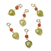 Natural Agate Heart Pendant Decorations AJEW-P108-11G-1