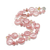 Cherry Quartz Glass Beaded Necklaces NJEW-S393-04-1