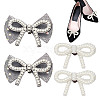 4Pcs 2 Styles Bowknot Polyester Rhinestone Shoe Decorations AJEW-HY0001-79-1