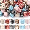 24Pcs 6 Colors Printed Opaque Acrylic Beads MACR-YW0004-77-1