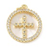 Brass Micro Pave Cubic Zirconia Pendants KK-K298-29D-G-1