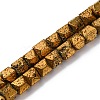 Electroplated Natural Lava Rock Beads Strands G-A256-D01-01E-1