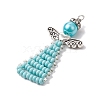 Glass Seed Beads Pendants PALLOY-MZ00381-04-3