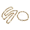 304 Stainless Steel Link Chain Bracelet & Necklace Jewelry Sets SJEW-L199-09G-4