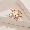 Brass Pave Clear Cubic Zirconia Stud Earrings DP1345-3