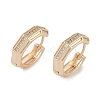 Brass Micro Pave Clear Cubic Zirconia Hoop Earring EJEW-L292-004G-1