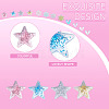 Cheriswelry 240Pcs 3 Style 3D Star & Heart & Flower/Windmill with Glitter Powder Resin Cabochons MRMJ-CW0001-01-12