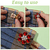 12Pcs 6 Colors Brass Rhinestone Cufflinks BUTT-GL0001-06-4