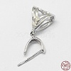 Rhodium Plated 925 Sterling Silver Pendant Bails X-STER-A102-005P-1