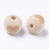 Unfinished Natural Wood European Beads WOOD-S057-005A-2