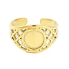 Real 18K Gold Plated 304 Stainless Steel Open Cuff Rings for Women RJEW-B061-01G-03-2