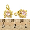 Rack Plating Brass Micro Pave Cubic Zirconia Spider Charms ZIRC-I065-02B-3