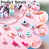 50Pcs Printed Opaque Acrylic European Beads MACR-SP0002-21C-6