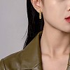 Cubic Zirconia C-shape Stud Earrings JE952A-7