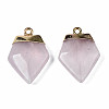 Natural Rose Quartz Pendants G-S359-335-A02-2