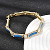 Brass Micro Pave Clear Cubic Zirconia Link Chain Bracelets for Women BJEW-H639-04G-4
