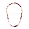 Opaque Cellulose Acetate(Resin) & Iron Paperclip Chains Necklaces NJEW-JN02991-04-1