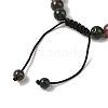 8mm Round Natural Indian Agate  Braided Bead Bracelets BJEW-C067-01B-27-4