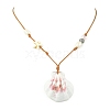 3Pcs Shell Beaded Teardrop Pendant Necklaces NJEW-TA00179-4