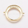 Brass Cubic Zirconia Links KK-P134-62G-2