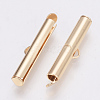 Brass Slide On End Clasp Tubes KK-Q747-11G-KC-2