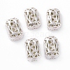 Eco-friendly Brass Micro Pave Cubic Zirconia Multi-strand Links KK-D076-05B-S-3