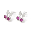925 Sterling Silver Micro Pave Cubic Zirconia Stud Earrings EJEW-B144-02S-4