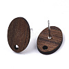 Walnut Wood Stud Earring Findings X-MAK-N033-006-3
