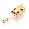 Brass Micro Pave Clear Cubic Zirconia Box Clasps KK-P291-30G-4