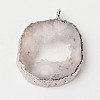 Natural Geode Agate Druzy Slice Pendants G-L461-04C-3