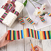 2Rolls 2 Styles Stripe Pattern Printed Polyester Grosgrain Ribbon OCOR-TA0001-37F-12